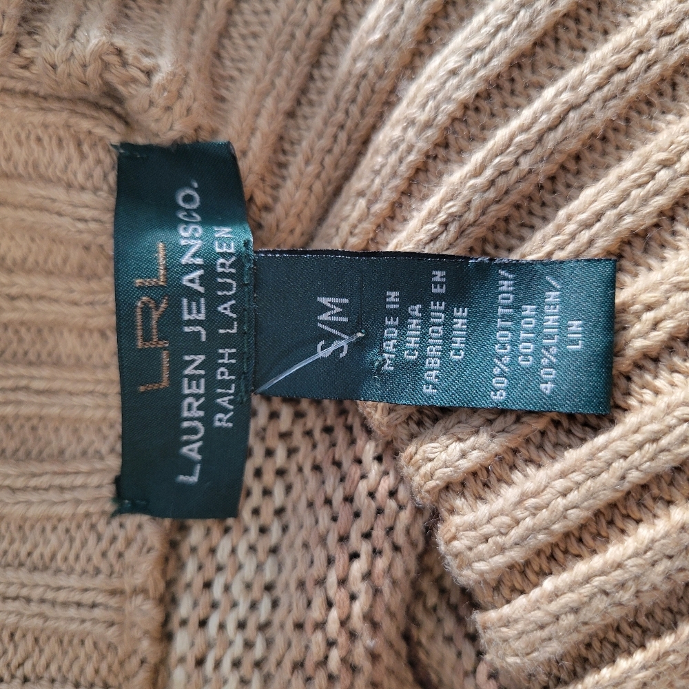 LRL Ralph Lauren Jeans Co. Aztec Southwest Cotton Linen Sweater Poncho S M - Picture 14 of 16